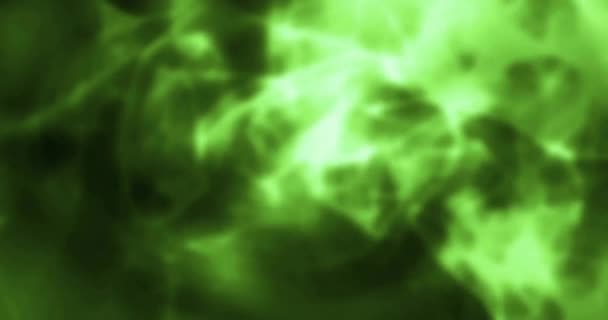 Animatie Van Gloeiende Groene Lichtsporen Die Zwarte Achtergrond Bewegen Kleur — Stockvideo