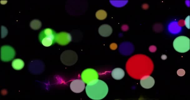 Animación Manchas Luz Colores Formas Sobre Fondo Negro Formas Patrón — Vídeos de Stock