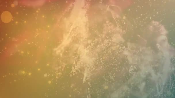 Animasi Bintik Bintik Cahaya Pada Latar Belakang Kuning Bentuk Pola — Stok Video