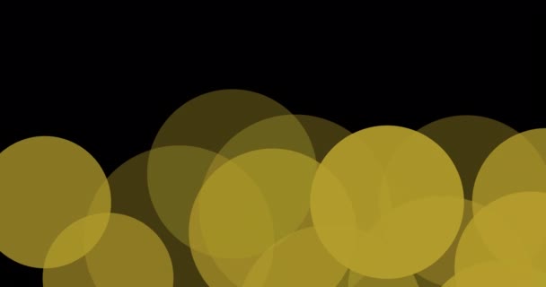 Animación Manchas Amarillas Sobre Fondo Negro Formas Patrón Concepto Fondo — Vídeo de stock