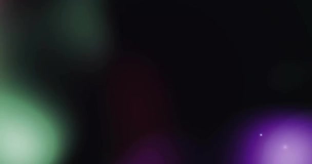 Animație Pete Strălucitoare Lumină Care Mișcă Fundal Întunecat Concept Lumină — Videoclip de stoc
