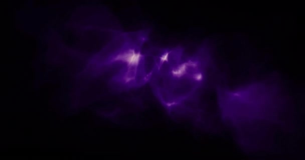 Animación Flujos Luz Púrpura Moviéndose Sobre Fondo Negro Concepto Color — Vídeos de Stock