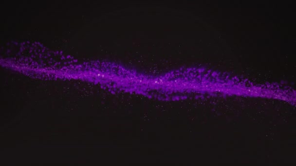 Animatie Van Paarse Lichtvlekken Zwarte Achtergrond Vormen Patroon Achtergrond Concept — Stockvideo