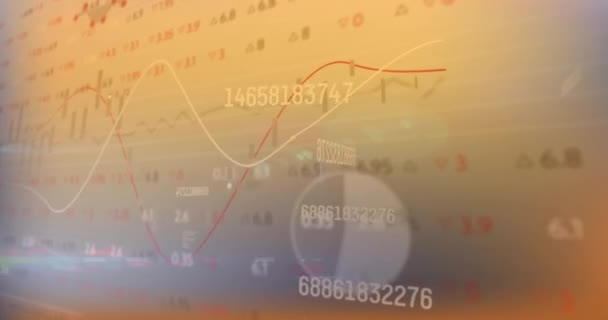 Animación Del Procesamiento Datos Través Diagramas Mercado Valores Tecnología Global — Vídeo de stock