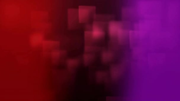 Анімація Квадратів Червоно Фіолетовому Тлі Форми Візерунок Концепція Тла Цифрове — стокове відео