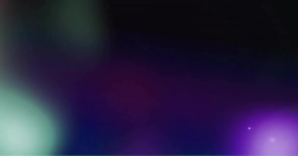 Анімація Сяючих Плям Світла Рухаються Фіолетовому Фоні Концепція Світла Кольору — стокове відео