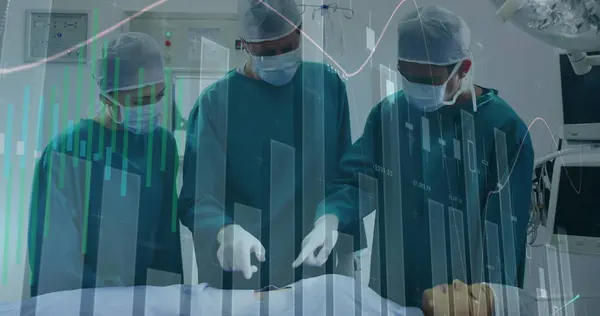 Obrázek Zpracování Statistických Dat Nad Týmem Chirurgů Provádějících Operace Nemocnici — Stock fotografie