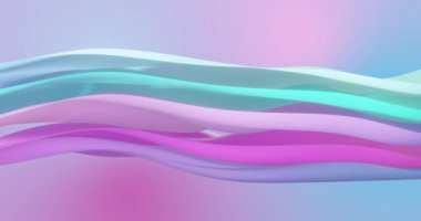 Pembeden maviye gradyan katmanların gradyan arkaplanda sallanmasının animasyonu. Renk, şekil ve hareket konsepti, dijital olarak oluşturulmuş video.