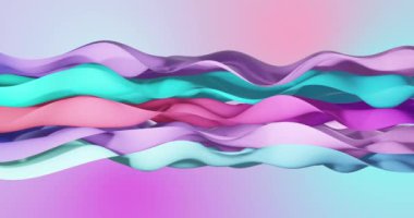 Pembeden maviye gradyan katmanların gradyan arkaplanda sallanmasının animasyonu. Renk, şekil ve hareket konsepti, dijital olarak oluşturulmuş video.