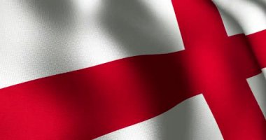İngiltere bayrağını sallamanın animasyonu. Rugby, altı ülke, spor, rekabet ve milliyet konsepti, dijital olarak üretilen video.