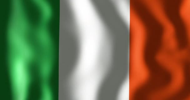 Анимация Размахивающего Флагом Ирландии Регби Шесть Наций Спорт Соревнования Национальная — стоковое видео