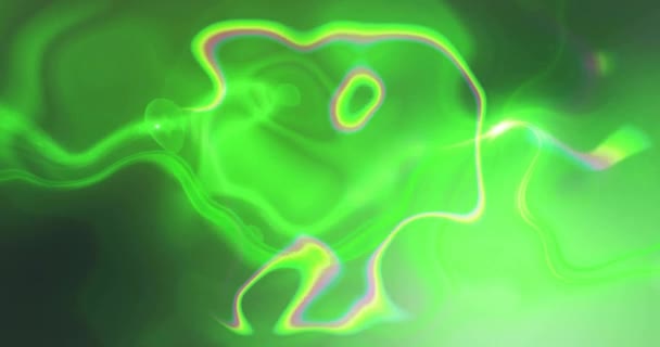 Animation Neon Green Shapes Moving Black Background Social Media Digital — Stock Video