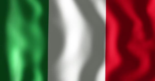 Κινούμενο Σχέδιο Κυματίσματος Σημαίας Της Ιταλίας Ράγκμπι Έξι Έθνη Αθλητισμός — Αρχείο Βίντεο
