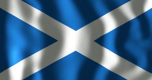 Анимация Размахивающего Флагом Шотландии Регби Шесть Наций Спорт Соревнования Национальная — стоковое видео