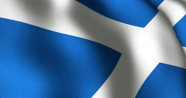 Κινούμενο Σχέδιο Κυματίσματος Σημαίας Της Σκωτίας Ράγκμπι Έξι Έθνη Αθλητισμός — Αρχείο Βίντεο