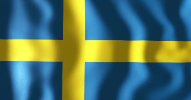 Aniamtion Waving Flag Sweden Švédská Politika Národnost Nato Mezinárodní Vztahy — Stock video
