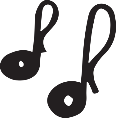 Şeffaf arkaplanda siyah notların dijital png çizimi. İzole vektör, müzik, şekiller ve desen.