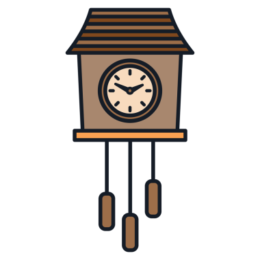 Şeffaf arkaplanda duvar saatinin dijital png çizimi. İzole görüntü, zaman ve sembol kavramı.