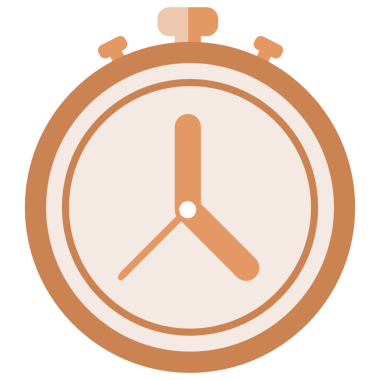 Şeffaf arkaplanda turuncu zamanlayıcının dijital png çizimi. İzole vektör, şekiller ve zaman kavramı.