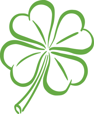 Şeffaf arkaplanda büyük yeşil yonca yaprağının dijital png çizimi. İzole görüntü, bitki, mutluluk..