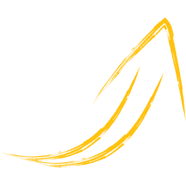 Şeffaf arkaplanda sarı eğimli okun dijital png çizimi. İzole vektör, şekil ve sembol kavramı.