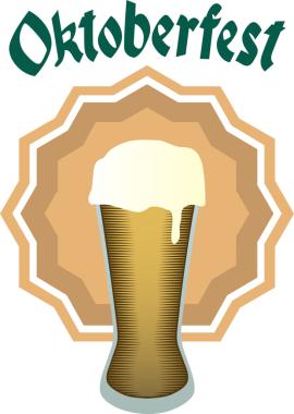 Şeffaf arkaplan üzerindeki oktoberfest metnin dijital png çizimi. İzole vektör, kutlama ve gelenek kavramı.