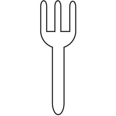 Şeffaf arkaplanda çatal sembolünün dijital png çizimi. İzole görüntü, yiyecek ve sembol kavramı.