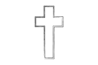 Şeffaf arka planda katolik haçın dijital png çizimi. İzole görüntü, din ve sembol kavramı.