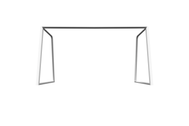 Şeffaf arkaplanda beyaz hedefin dijital png çizimi. İzole vektör, spor, futbol ve ekipman.