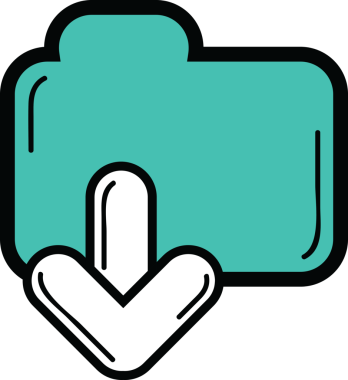 Saydam arkaplan üzerinde ok olan dosya simgesinin dijital png çizimi. İzole vektör, iş ve belgeler.