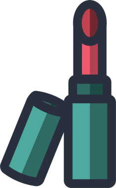 Şeffaf arkaplanda kırmızı rujun dijital png çizimi. İzole vektör, güzellik ve kutlama konsepti.