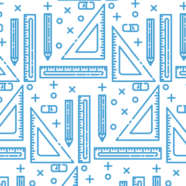 Şeffaf arka planda mavi okul ekipmanlarının dijital png çizimi. İzole imaj, eğitim ve model kavramı.