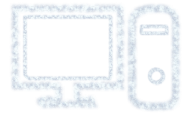 Şeffaf arkaplanda bulut bilgisayarının dijital png çizimi. İzole görüntü, teknoloji ve hava durumu konsepti.