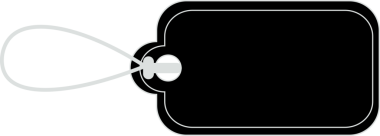 Şeffaf arkaplanda boş etiketin dijital png çizimi. İzole görüntü, perakende ve satış kavramı.
