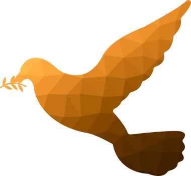 Şeffaf arkaplanda zeytin dalı olan portakaldan kahverengi güvercine dijital png çizimi. İzole vektör, barış ve birlik.