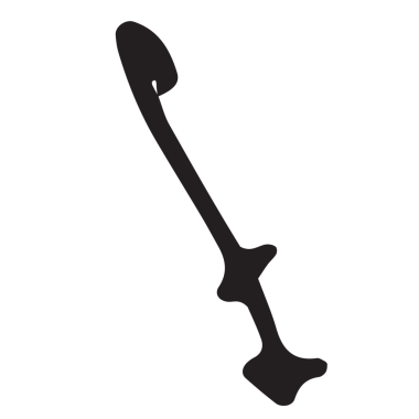 Şeffaf arkaplan üzerinde kanca aracının dijital png siyah silueti. İzole vektör, ekipman ve el sanatları.