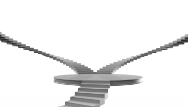 Saydam arka plandaki soyut merdivenlerin dijital png çizimi. İzole görüntü, tasarım ve soyutlama kavramı.