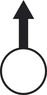 Saydam arkaplanda kopya alanı olan daire ve okun dijital png çizimi. İzole görüntü, şekiller ve yön kavramı.