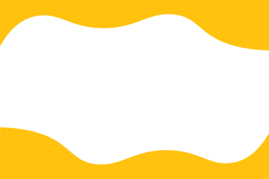 Şeffaf arkaplanda sarı dalgalı üst ve alt çerçevenin dijital png çizimi. İzole edilmiş, soyut dekoratif arkaplan.