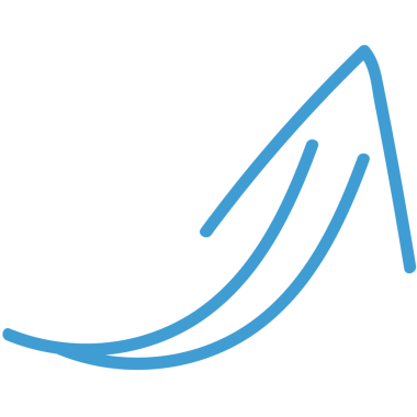 Şeffaf arkaplanda mavi okun dijital png çizimi. İzole görüntü, şekil ve sembol kavramı.