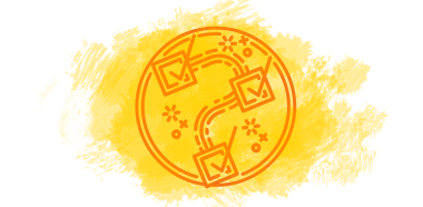 Sarı şekillerin dijital png çizimi ve şeffaf arkaplanda daire. İzole görüntü, şekiller ve kalıp kavramı.