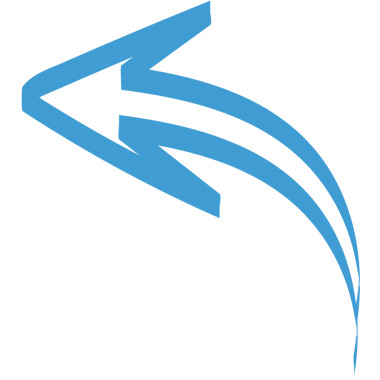 Şeffaf arkaplanda mavi eğimli okun dijital png çizimi. İzole görüntü, şekil ve sembol kavramı.