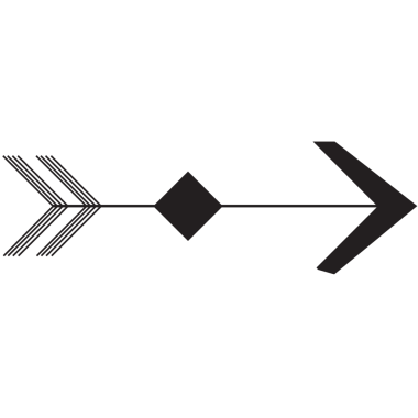 Şeffaf arkaplanda şekilleri olan siyah okun dijital png çizimi. İzole edilmiş görüntü, soyut, şekiller ve yönler.