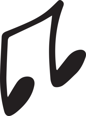 Şeffaf arkaplanda siyah notun dijital png çizimi. İzole görüntü, müzik ve notalar kavramı.