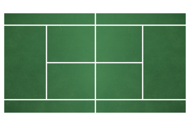 Şeffaf arka planda tenis kortunun dijital png çizimi. İzole vektör, spor ve rekabet konsepti.