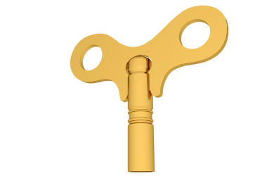 Şeffaf arkaplanda büyük sarı anahtarın dijital png çizimi. İzole vektör, açılıyor, içeri giriyor.