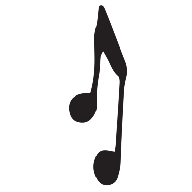 Şeffaf arkaplanda siyah notun dijital png çizimi. İzole görüntü, müzik ve notalar kavramı.