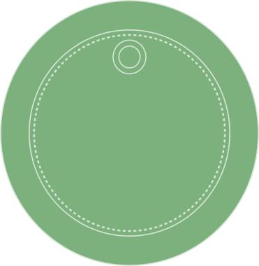 Yeşil dairesel hediye etiketinin dijital png çizimi ya da şeffaf arkaplanda etiket tasarımı. Ayrı resim, kopyalama veya dizayn alanı ile etiketleme şablonu.