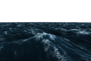 Saydam arkaplanda kopya alanı olan denizin dijital png çizimi. İzole vektör, doğa ve su kavramı.