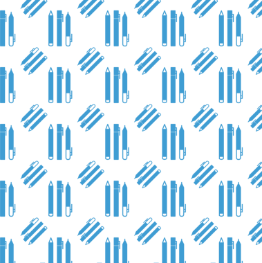 Şeffaf arkaplanda mavi kalemlerin dijital png çizimi. İzole edilmiş, şekiller ve şablon kavramı.